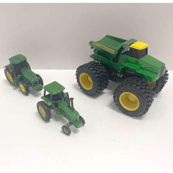 3 John Deere Tractor Lot Die Cast & Plastic Vintage to Modern - Picture 1 of 6